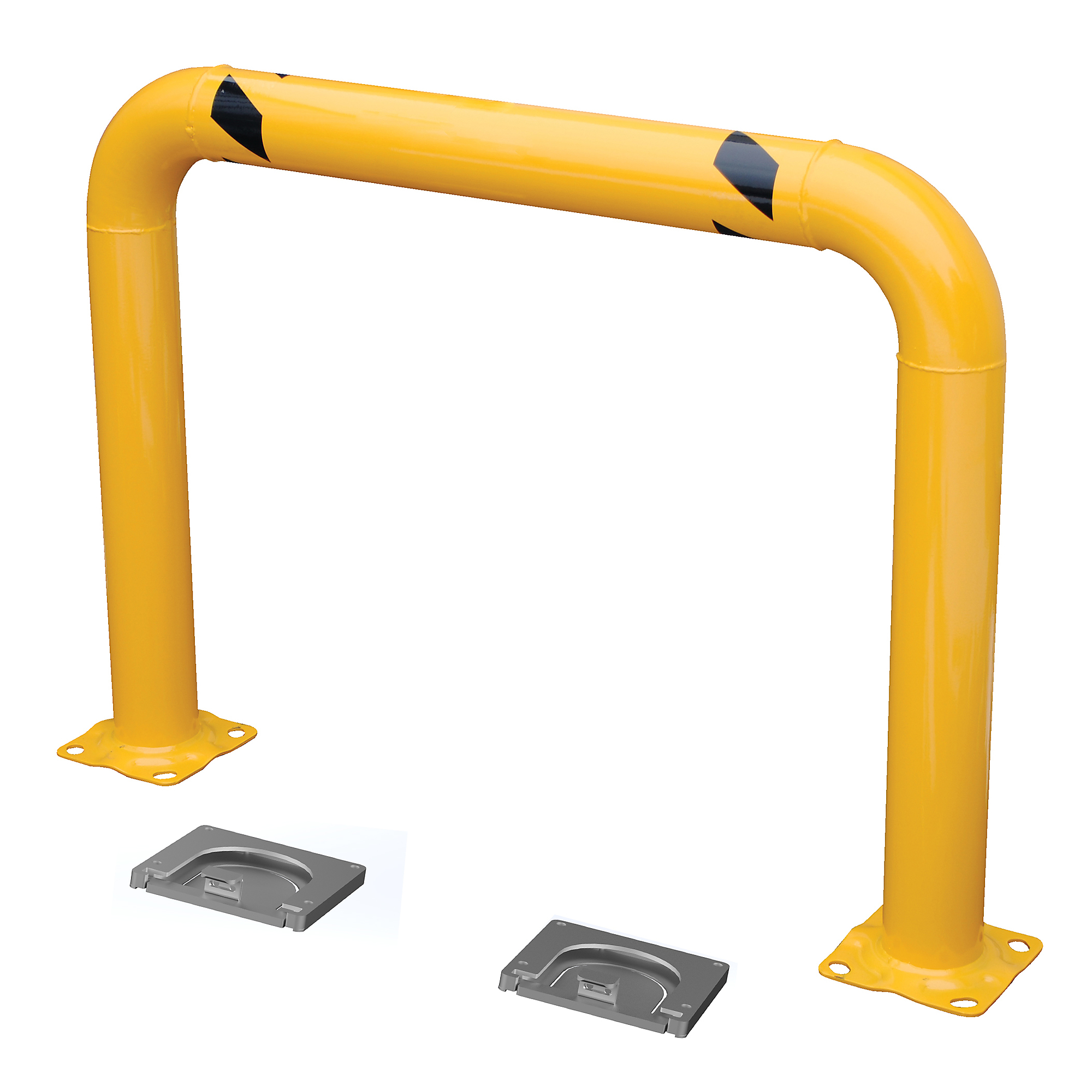 Vestil Steel Removable High Profile Rack Guard — 48in. x 36in., Yellow, Model# HPRO-RF-48-36-4